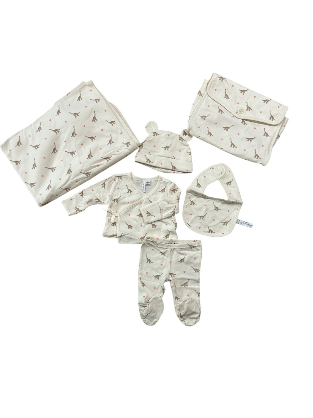Janie and Jack Dinosaur Print Baby Layette Set - 5 Piece